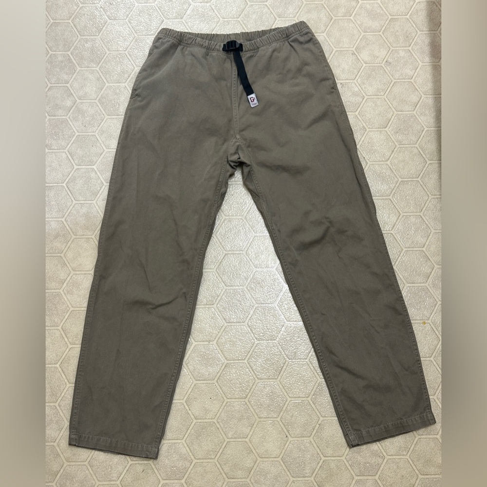 Vtg Men’s Large Gramicci Olive Khaki 100% Cotton Twill Heavy Duty Belted G Pants